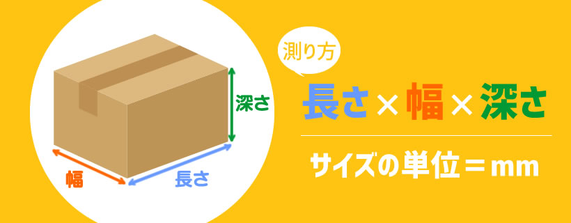 ダンボールサイズの測り方の基本は「長さ×幅×深さ」