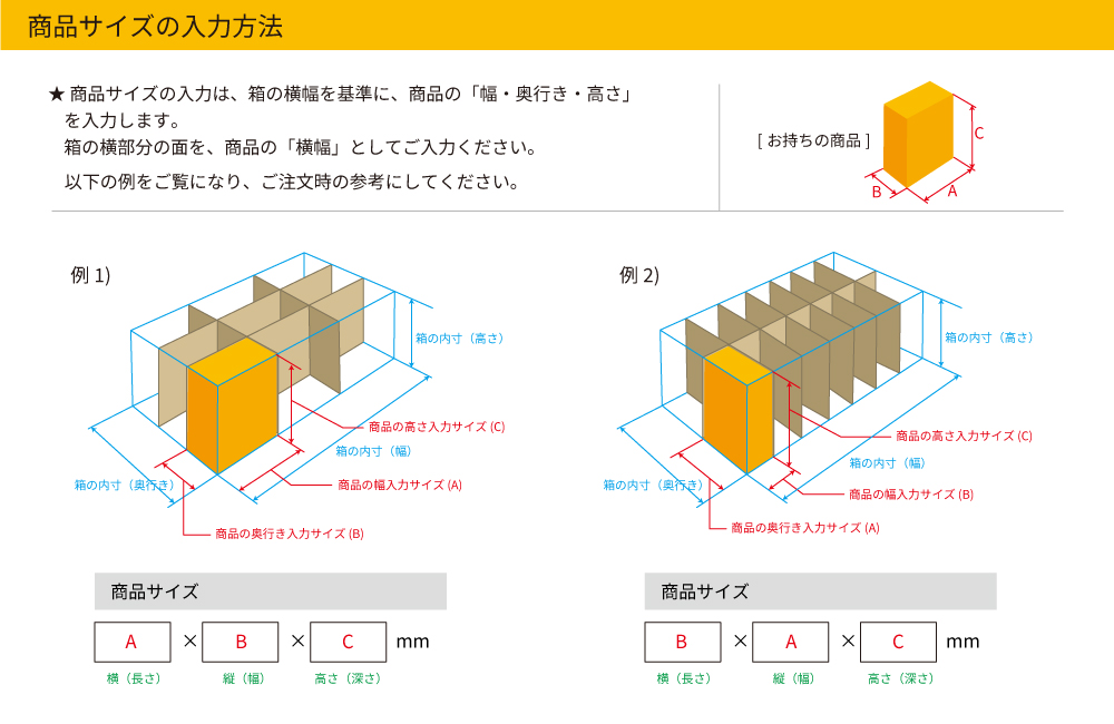 まとめ：組仕切りの商品サイズの入力方法